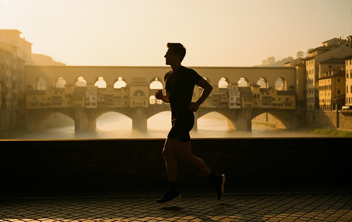 Jogger silhouette in Florence